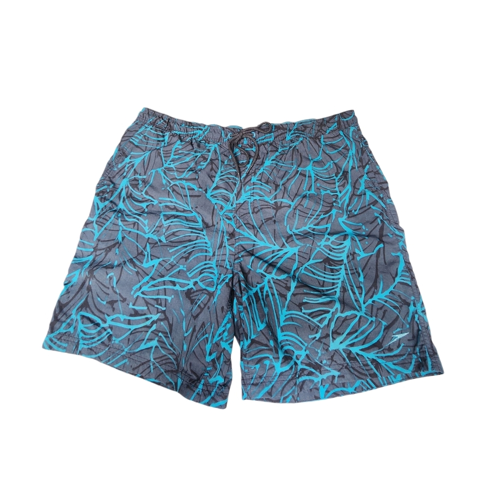 SPEEDO Men's Teal and Gray Swim Trunks Size XL EUC